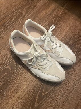 Tretorn Women’s White & PinK Retro Trainers Sz 10 M EUC